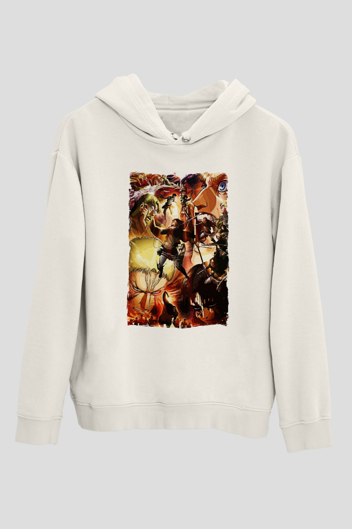 Attack On Titan Baskılı Unisex Siyah Hoodie