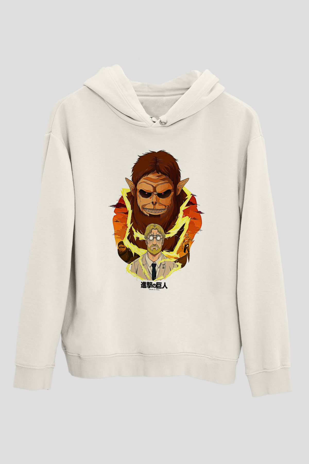 Attack On Titan Baskılı Unisex Siyah Hoodie
