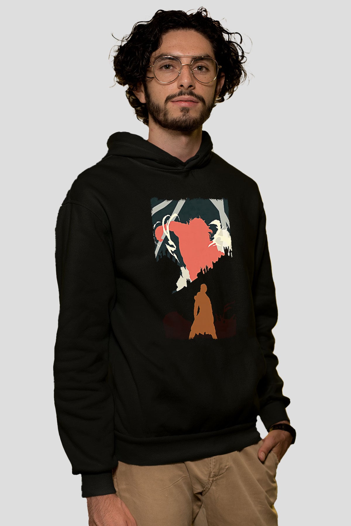 Attack On Titan Baskılı Unisex Siyah Hoodie