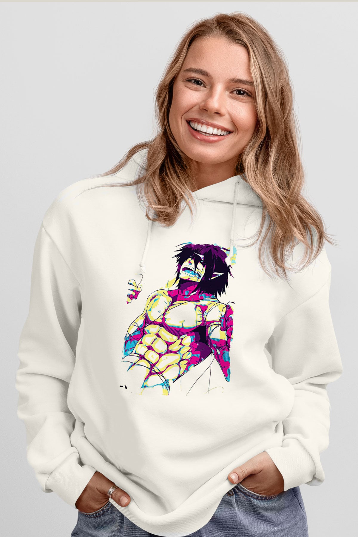 Attack On Titan Baskılı Unisex Siyah Hoodie