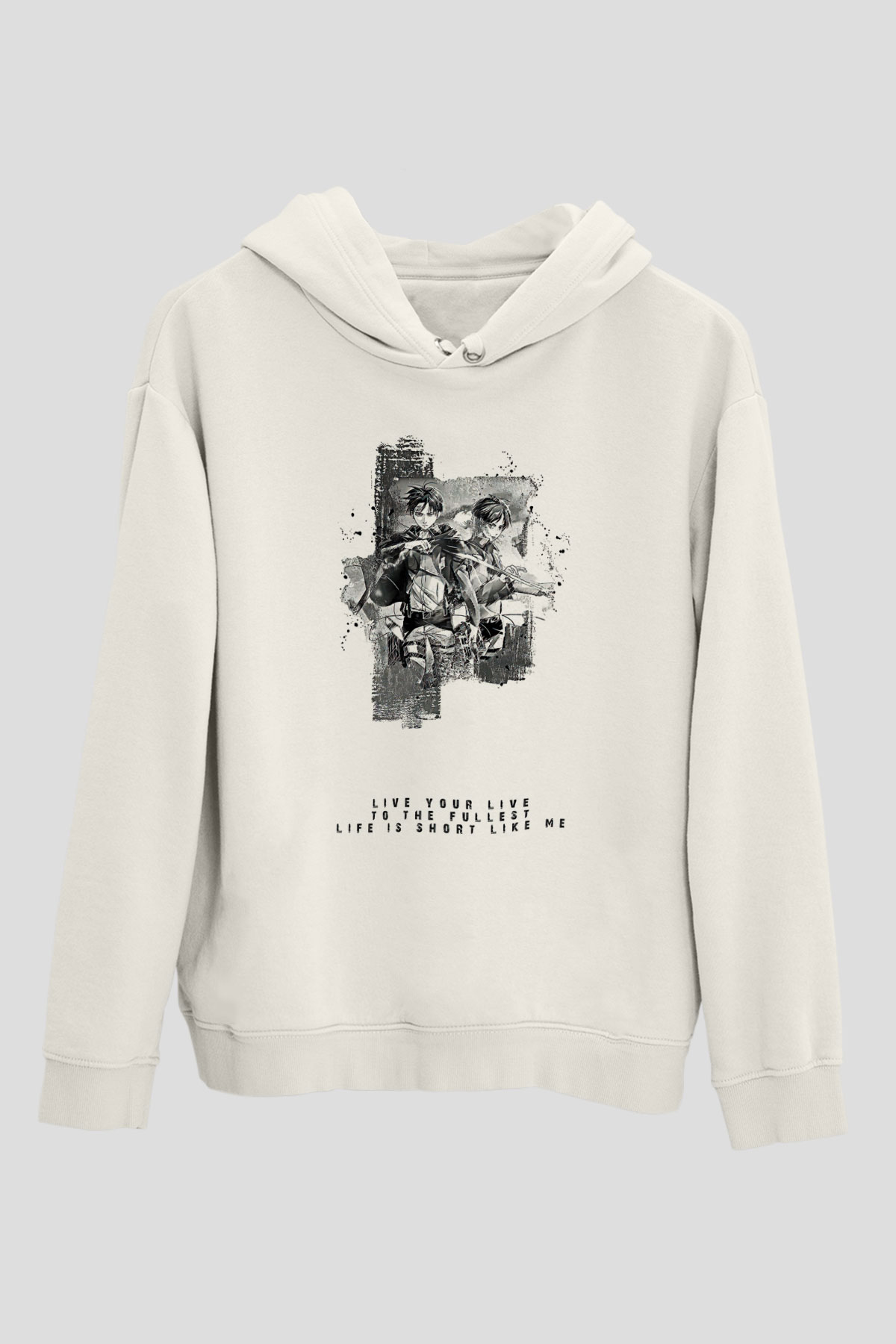 Attack On Titan Baskılı Unisex Siyah Hoodie
