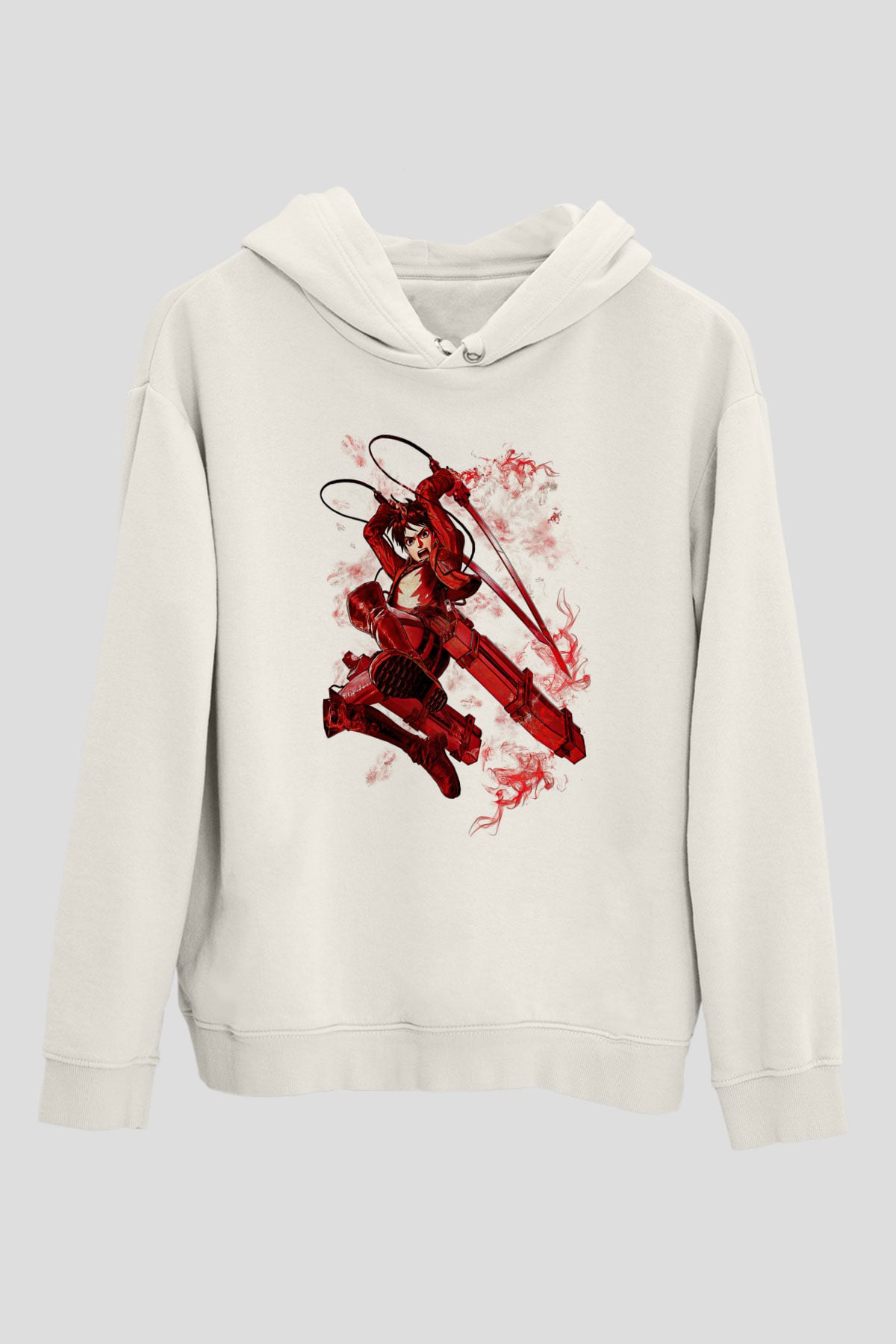 Attack On Titan Baskılı Unisex Siyah Hoodie