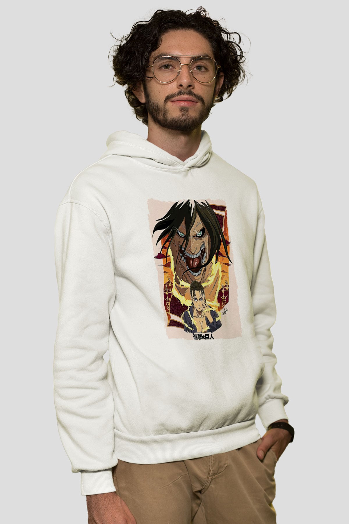 Attack On Titan Baskılı Unisex Siyah Hoodie