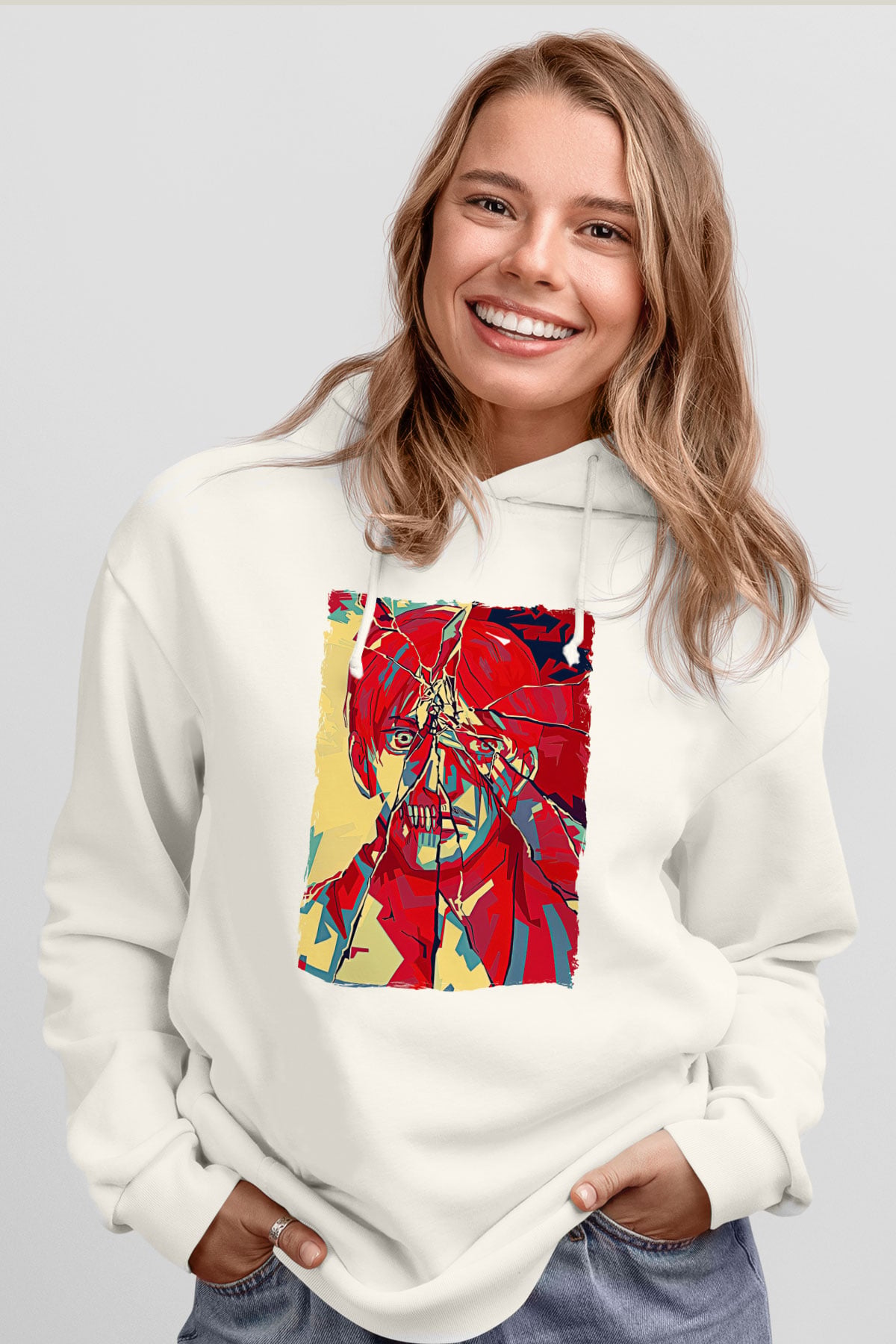 Attack On Titan Baskılı Unisex Siyah Hoodie