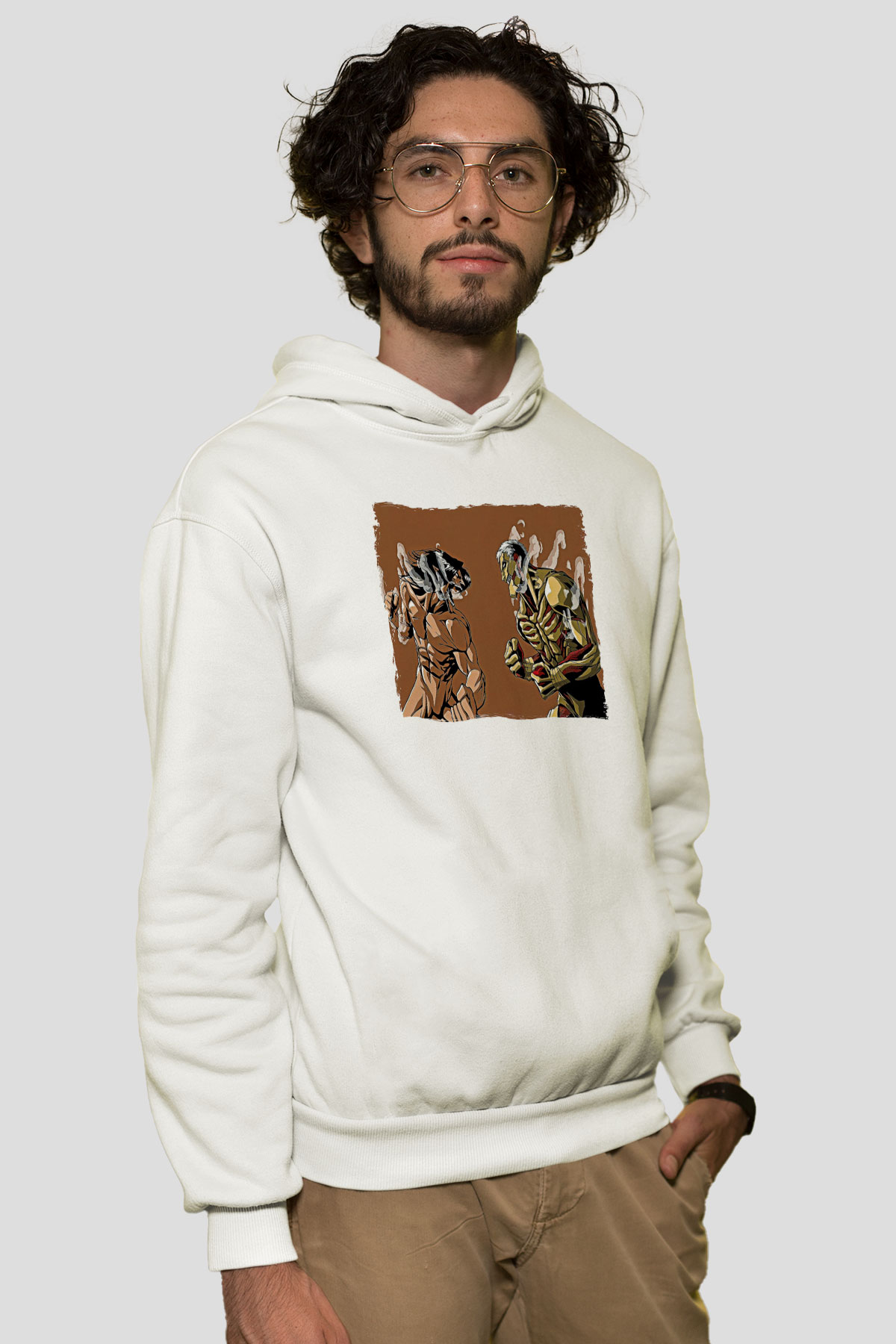Attack On Titan Baskılı Unisex Siyah Hoodie