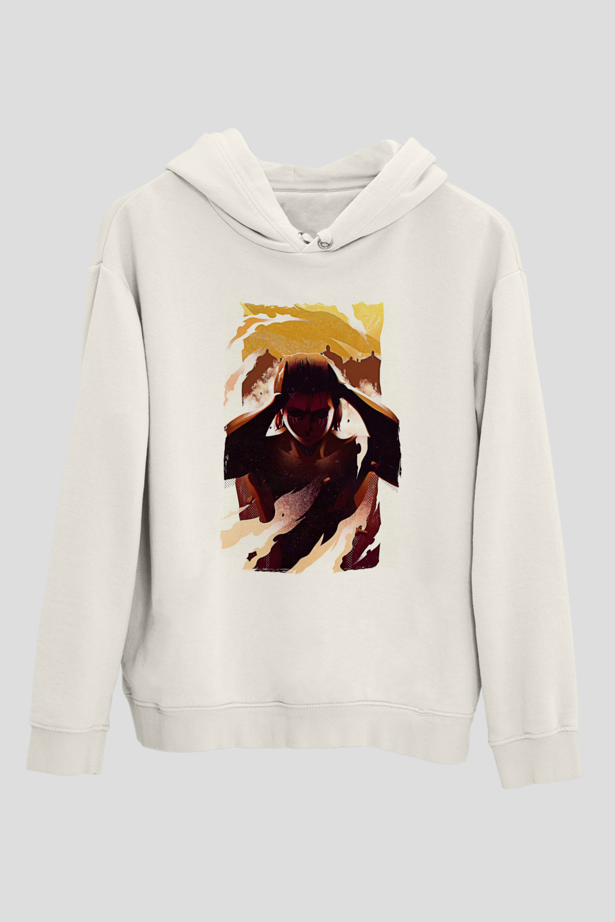 Attack On Titan Baskılı Unisex Siyah Hoodie