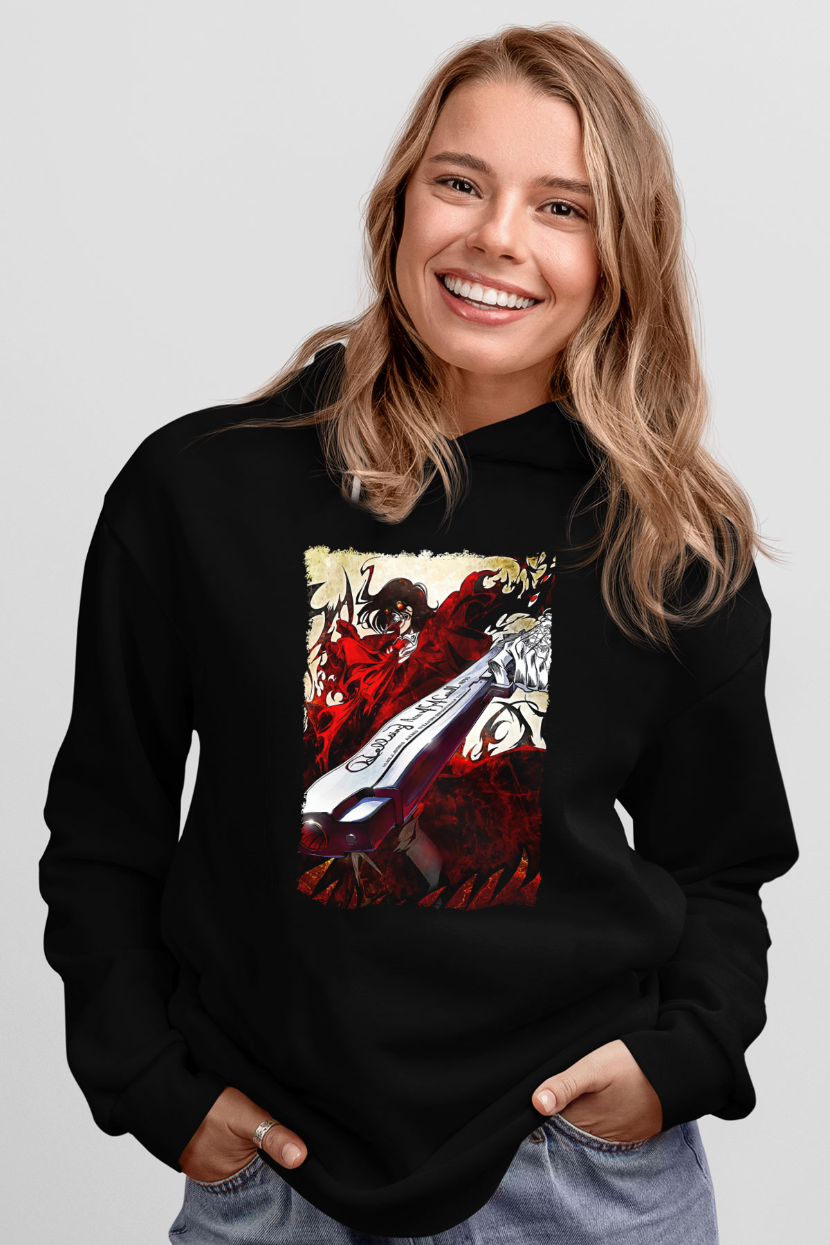 Attack On Titan Baskılı Unisex Siyah Hoodie