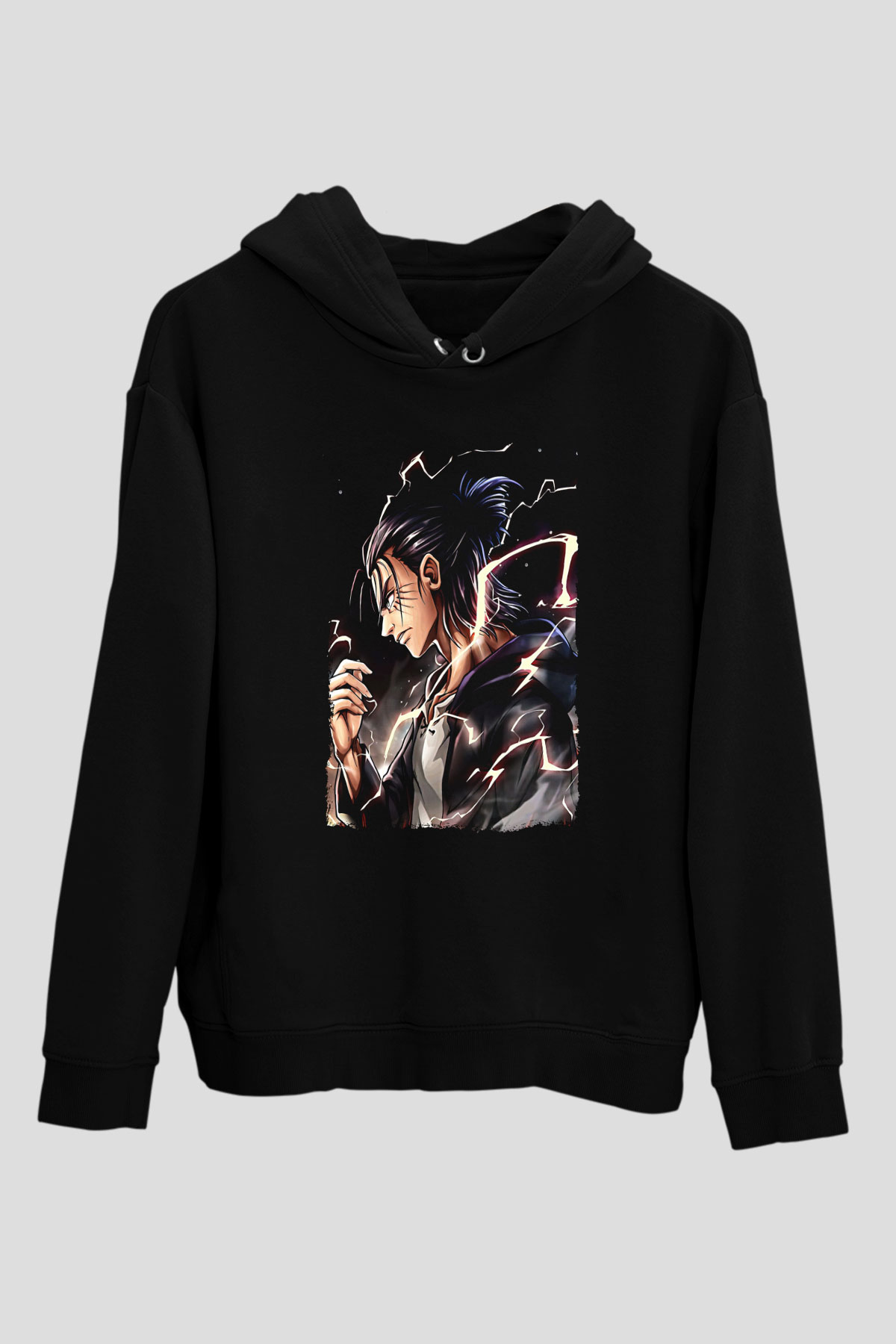 Attack On Titan Baskılı Unisex Siyah Hoodie