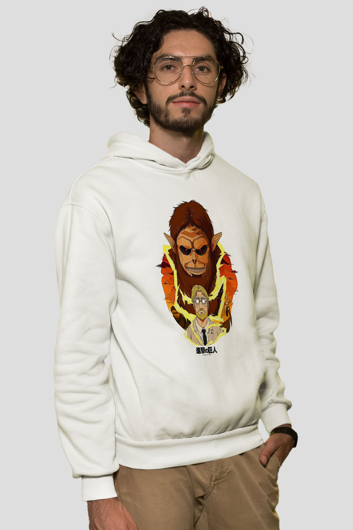 Attack On Titan Baskılı Unisex Siyah Hoodie
