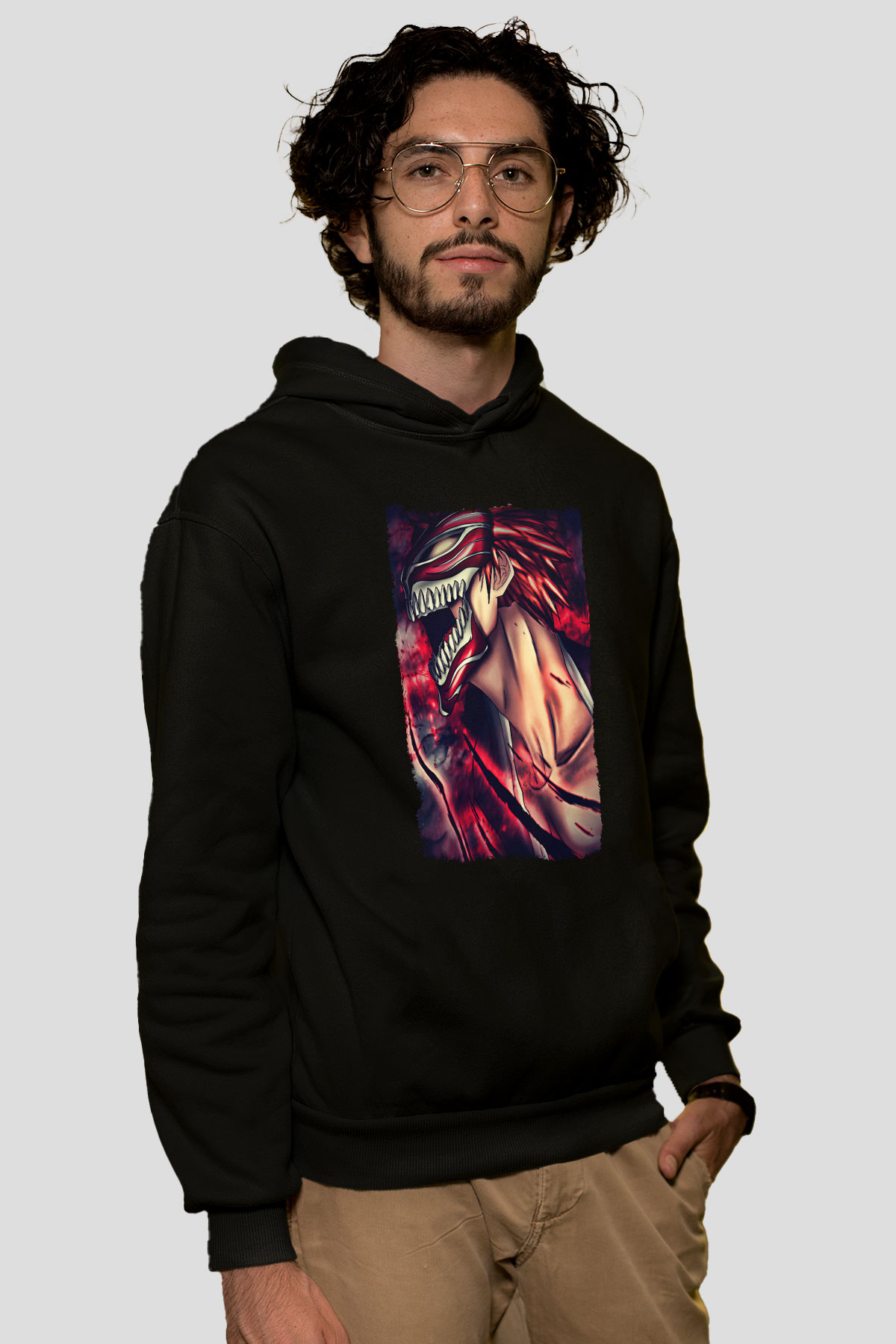 Attack On Titan Baskılı Unisex Siyah Hoodie