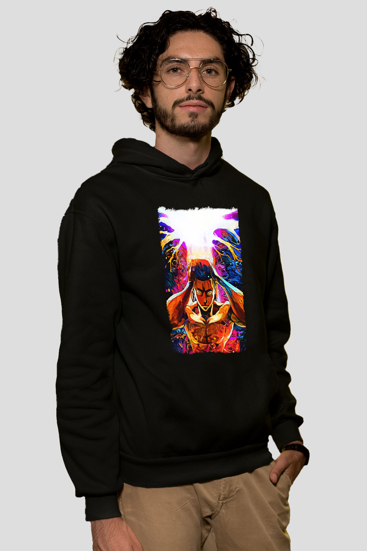 Attack On Titan Baskılı Unisex Siyah Hoodie