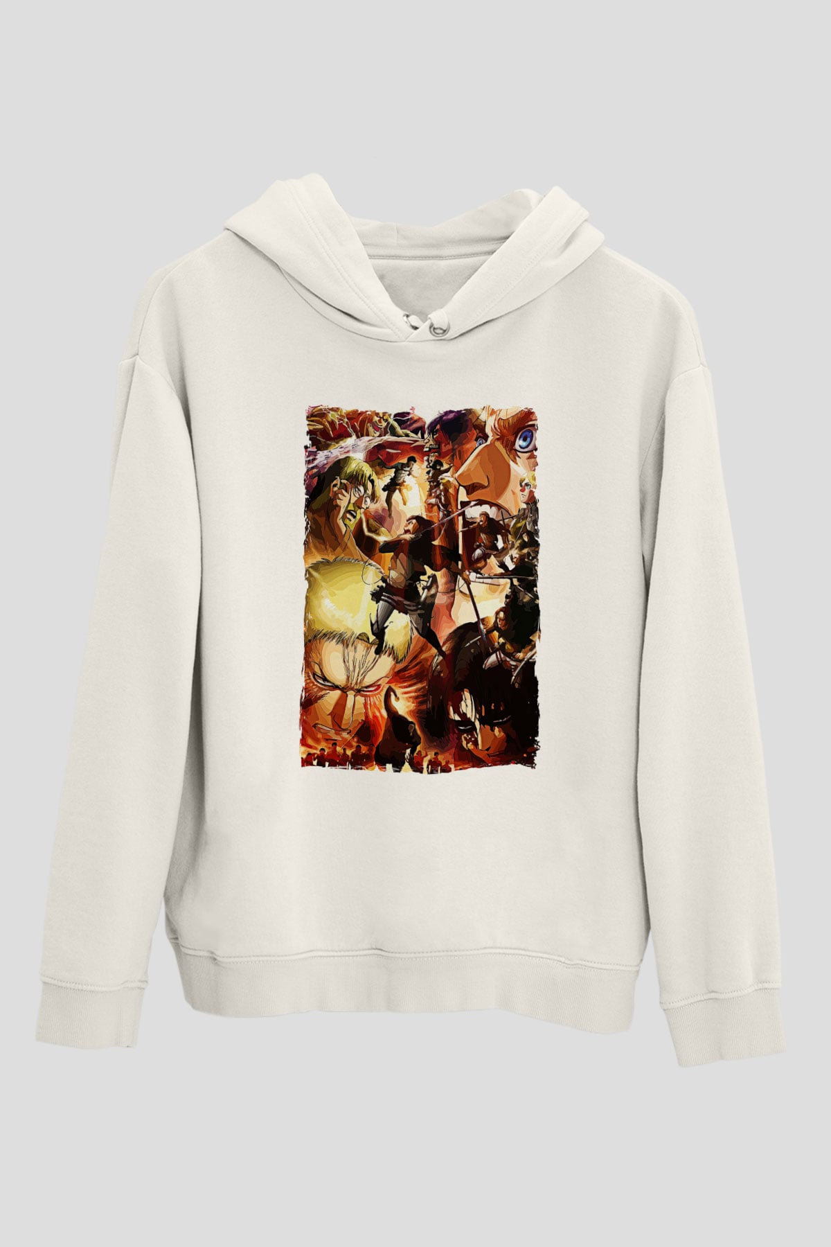 Attack On Titan Baskılı Unisex Siyah Hoodie