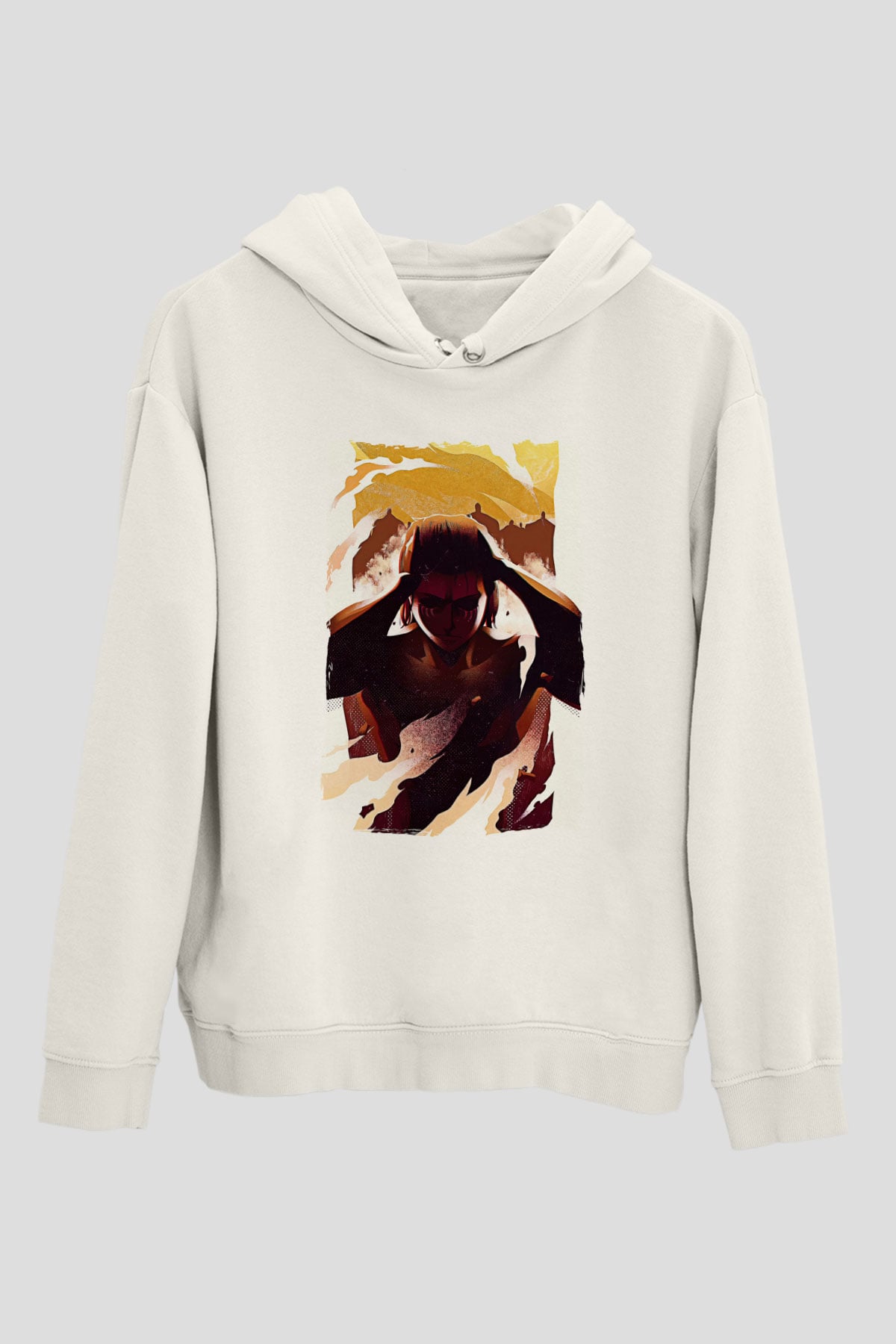 Attack On Titan Baskılı Unisex Siyah Hoodie