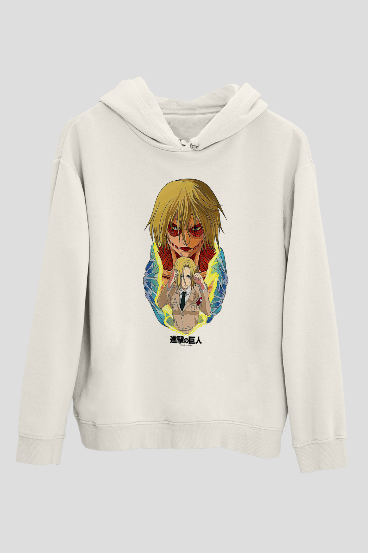 Attack On Titan Baskılı Unisex Siyah Hoodie