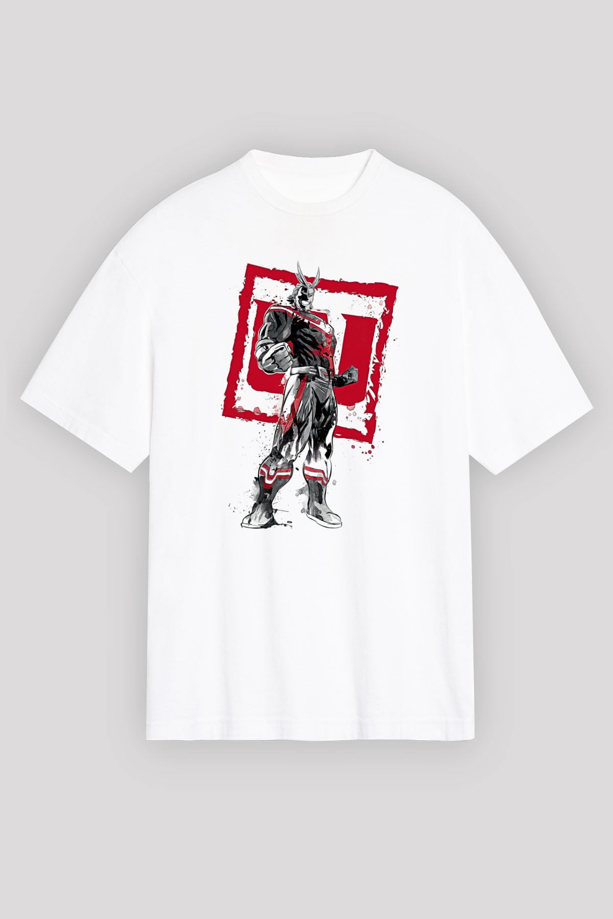 Attack On Titan Baskılı Unisex Siyah Oversize Tişört - Tshirt