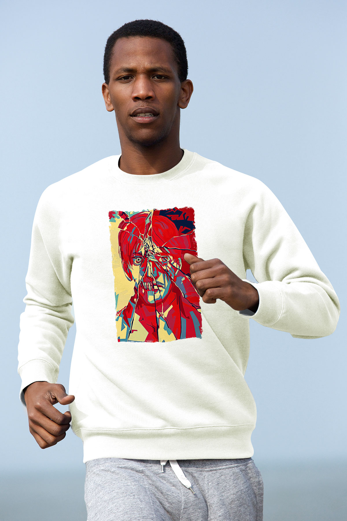 Attack On Titan Baskılı Unisex Siyah Sweatshirt