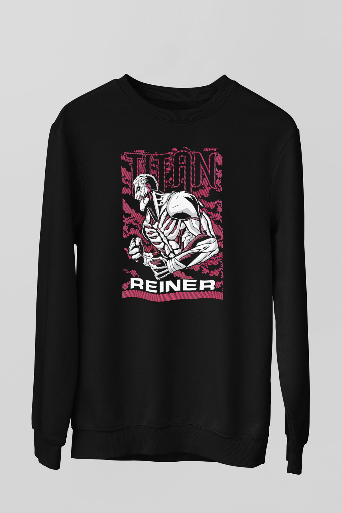 Attack On Titan Baskılı Unisex Siyah Sweatshirt