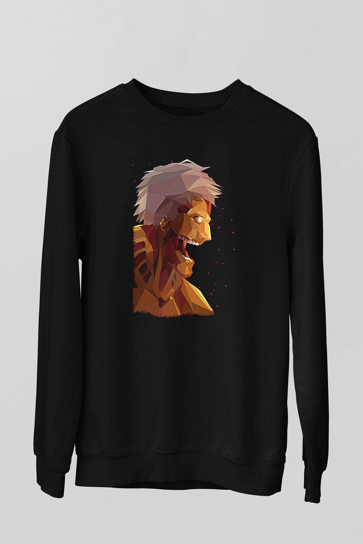 Attack On Titan Baskılı Unisex Siyah Sweatshirt