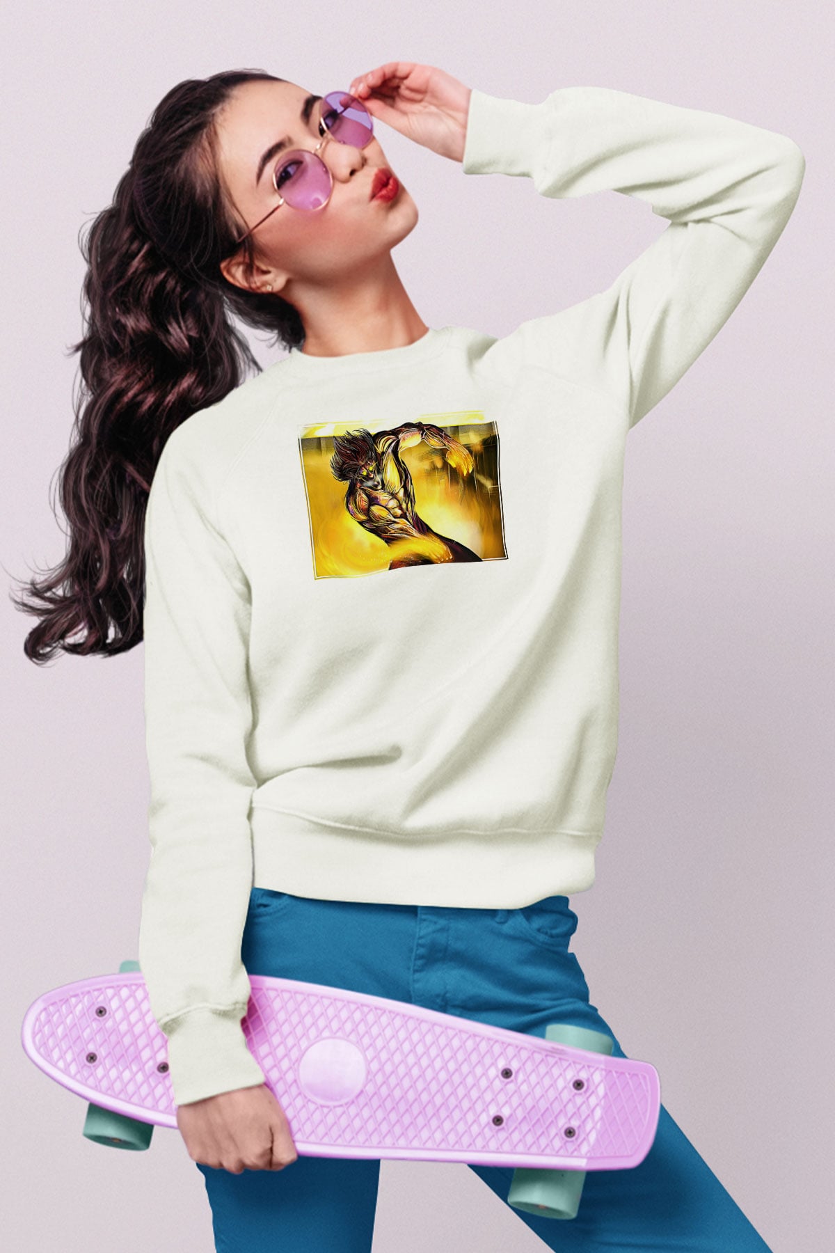 Attack On Titan Baskılı Unisex Siyah Sweatshirt