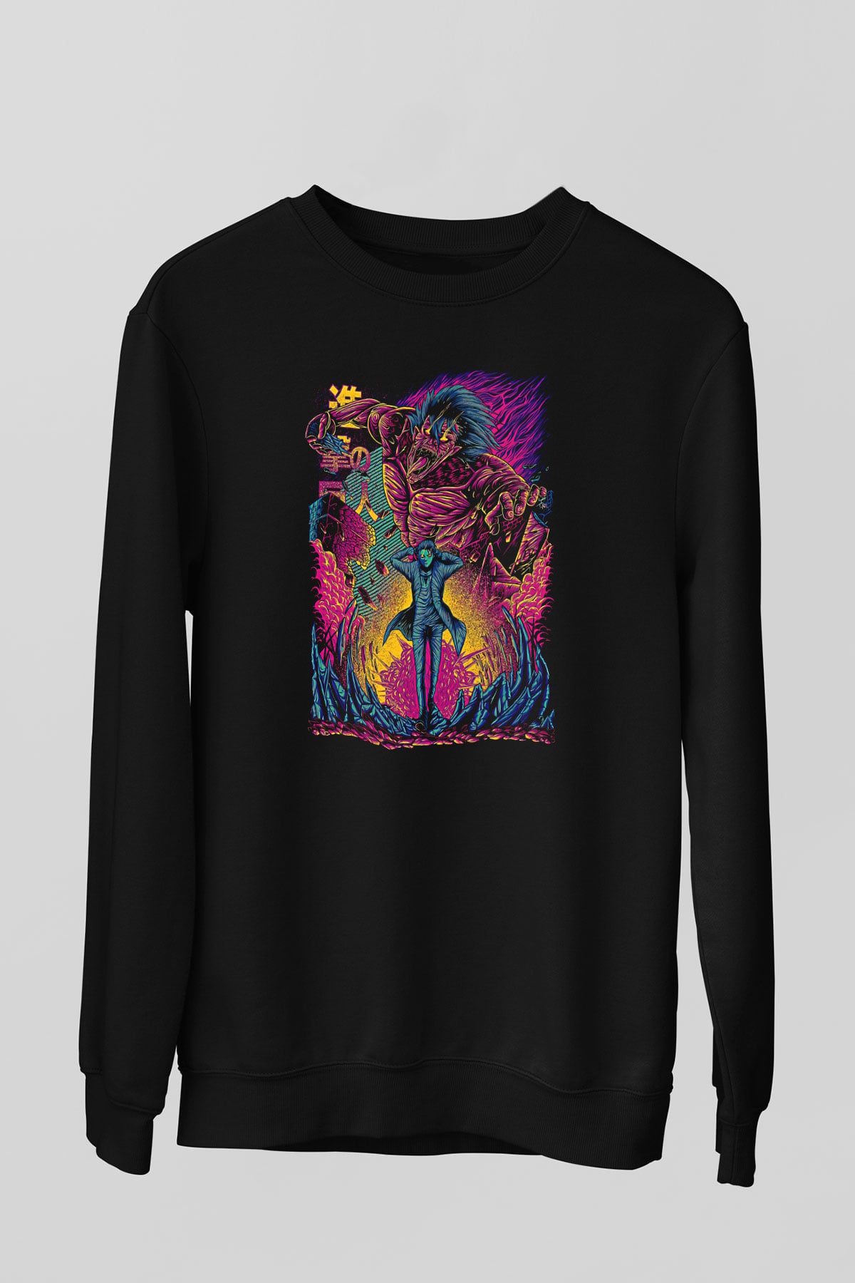 Attack On Titan Baskılı Unisex Siyah Sweatshirt