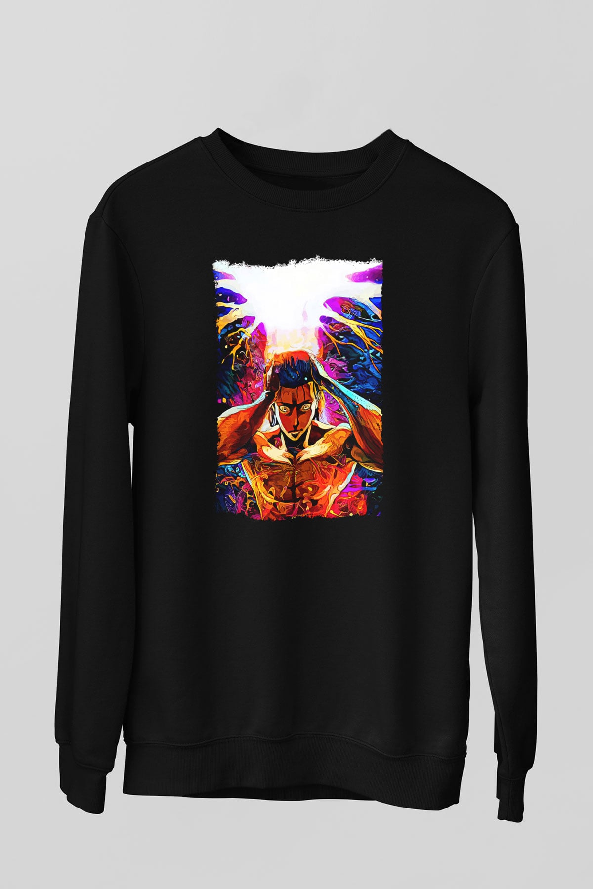Attack On Titan Baskılı Unisex Siyah Sweatshirt