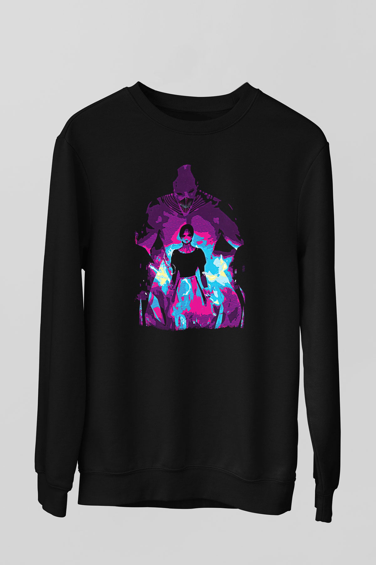 Attack On Titan Baskılı Unisex Siyah Sweatshirt