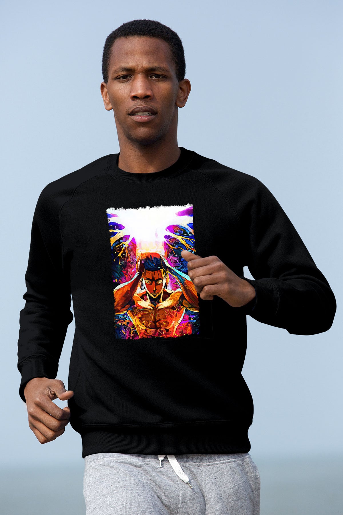 Attack On Titan Baskılı Unisex Siyah Sweatshirt