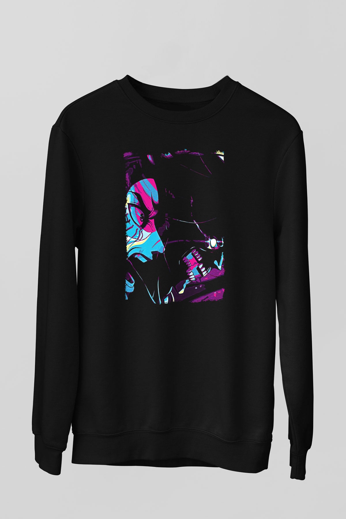 Attack On Titan Baskılı Unisex Siyah Sweatshirt