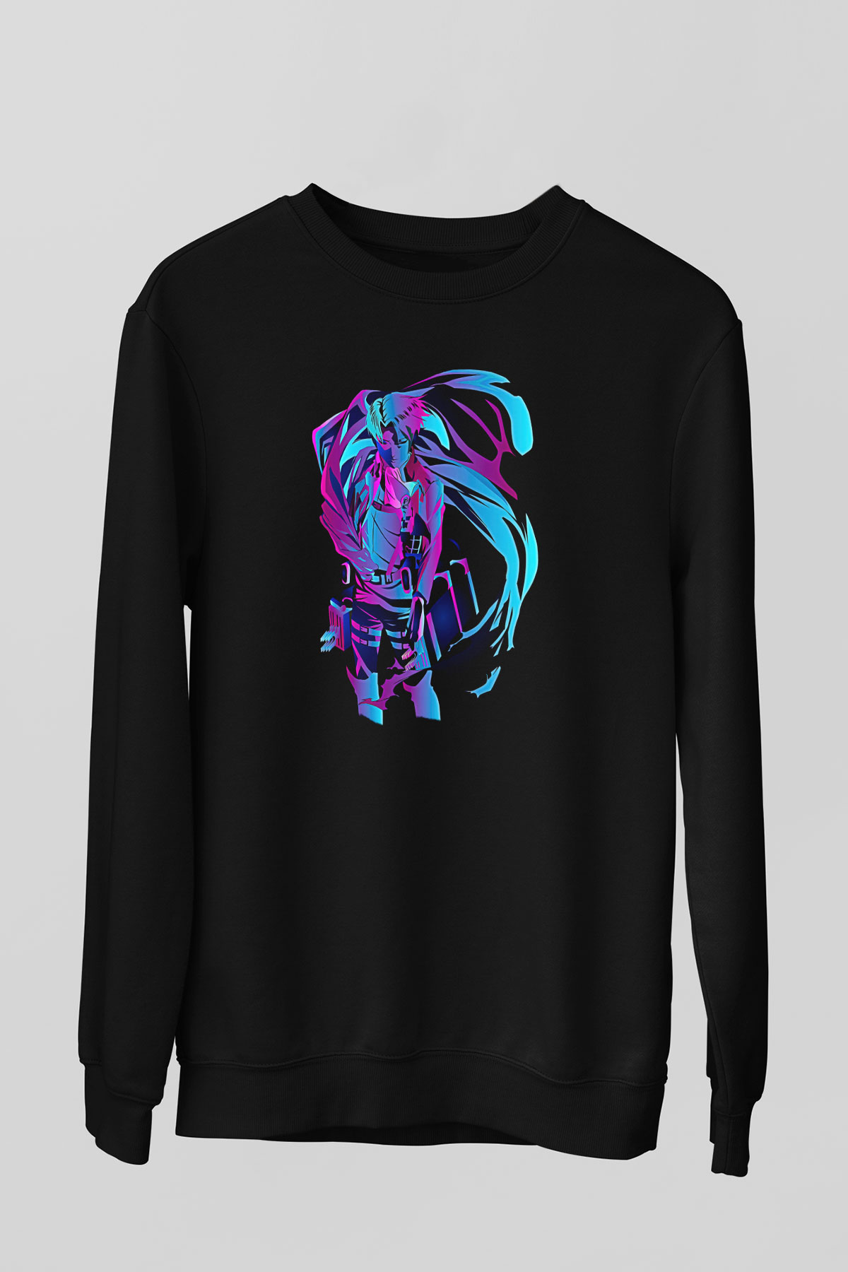 Attack On Titan Baskılı Unisex Siyah Sweatshirt