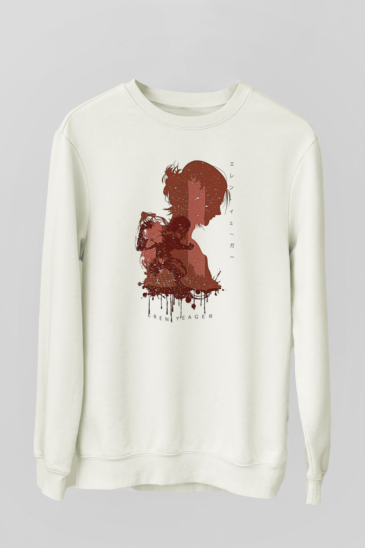 Attack On Titan Baskılı Unisex Siyah Sweatshirt
