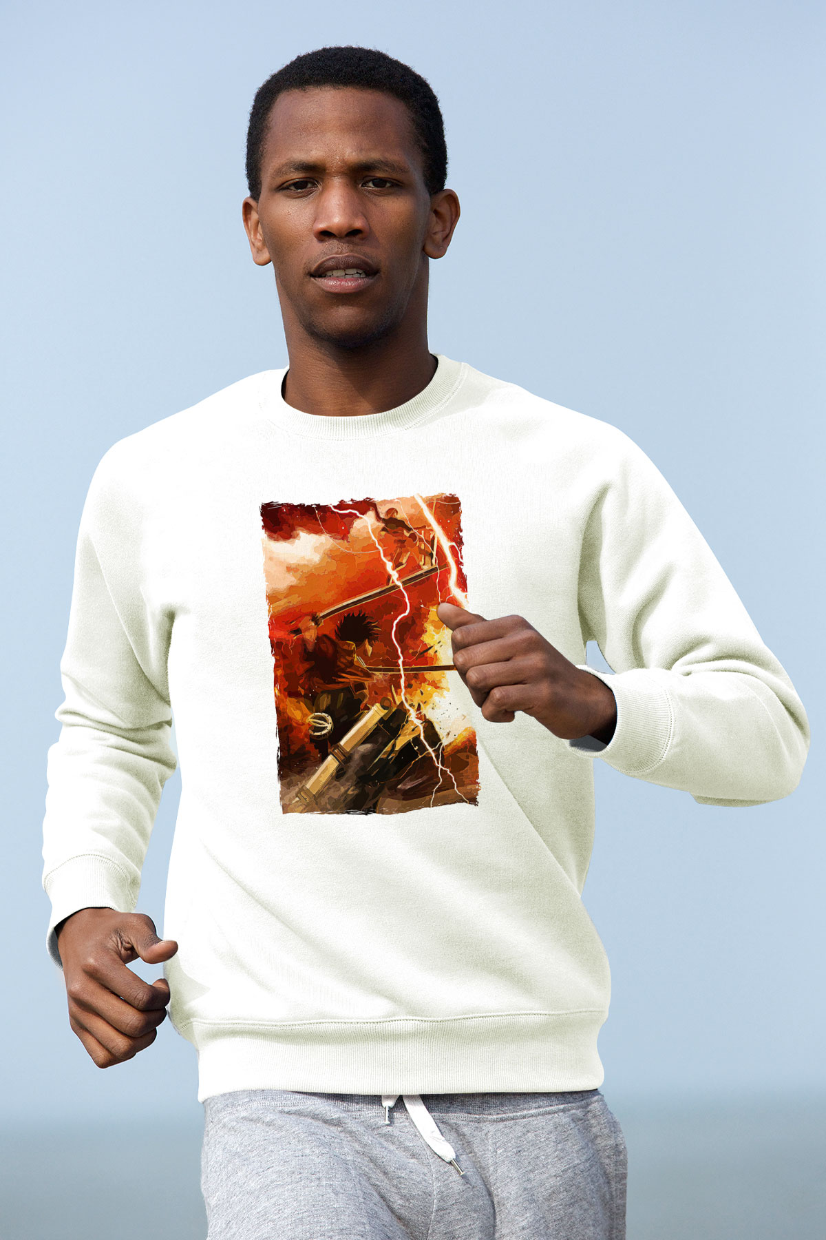 Attack On Titan Baskılı Unisex Siyah Sweatshirt