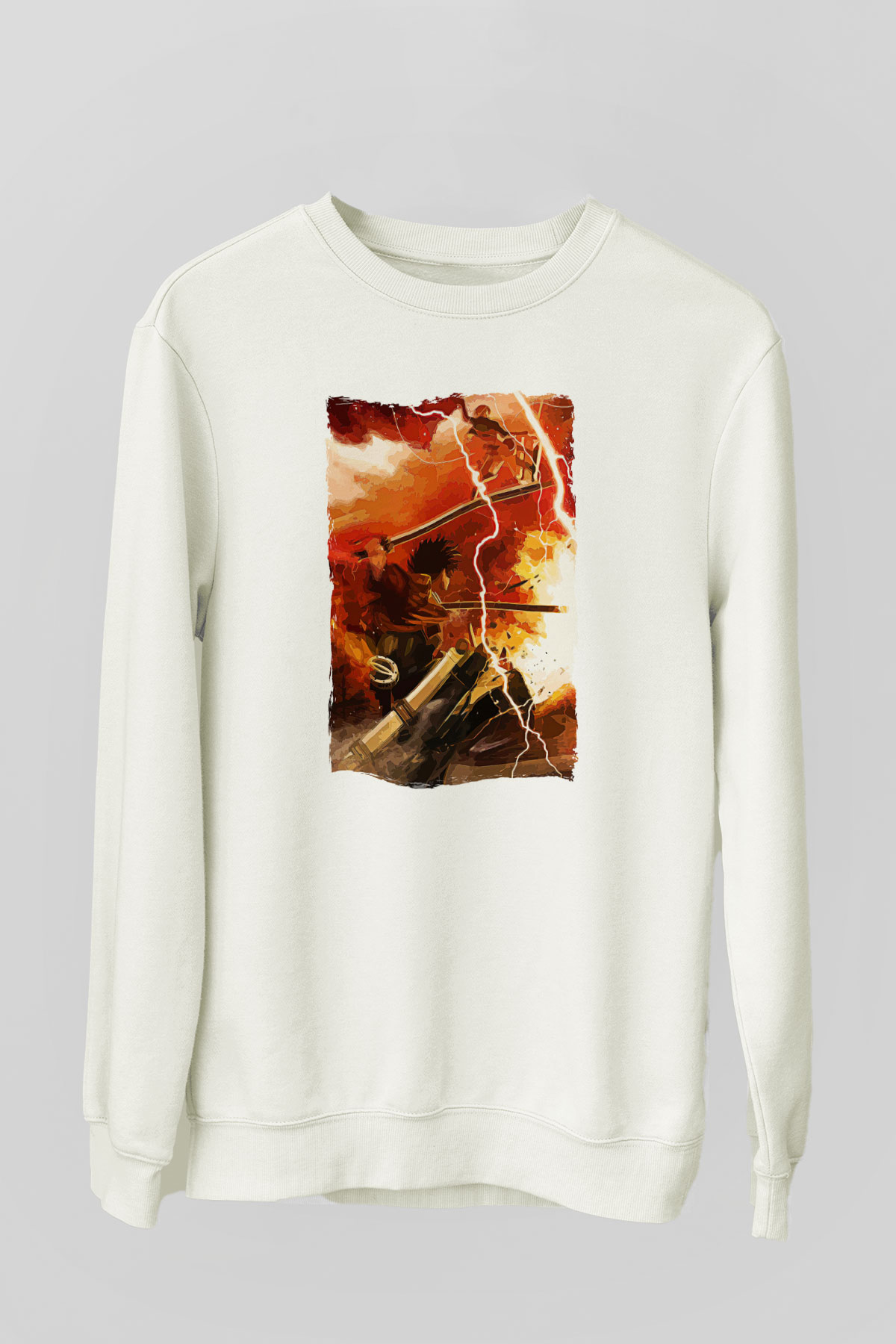 Attack On Titan Baskılı Unisex Siyah Sweatshirt