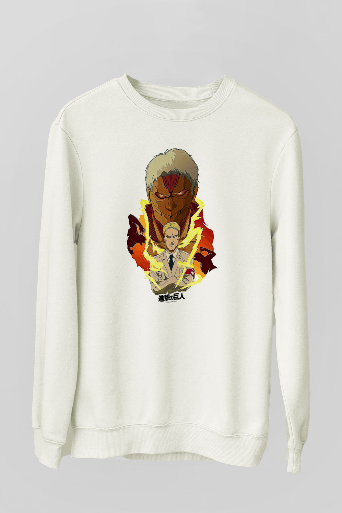 Attack On Titan Baskılı Unisex Siyah Sweatshirt