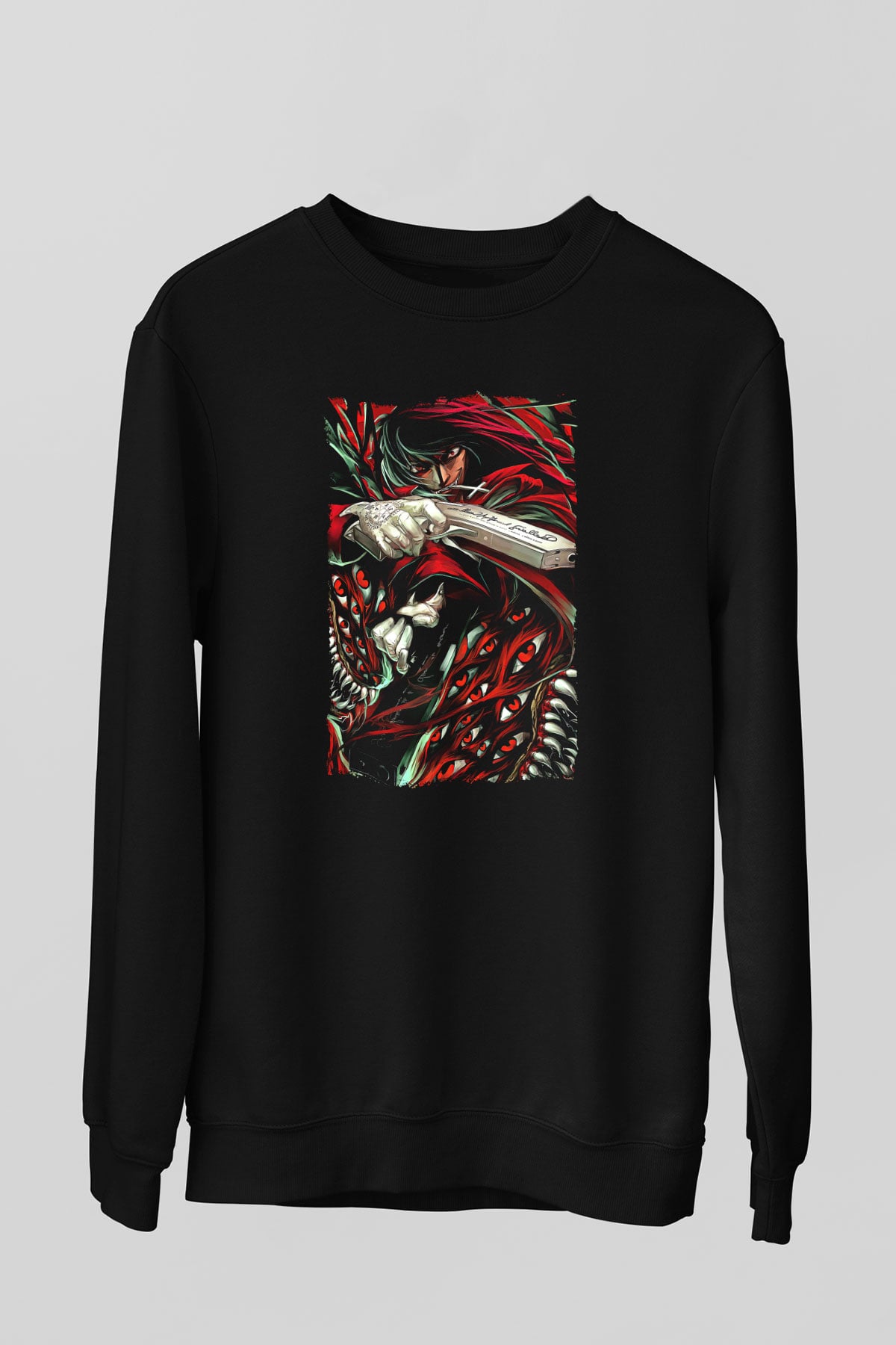 Attack On Titan Baskılı Unisex Siyah Sweatshirt