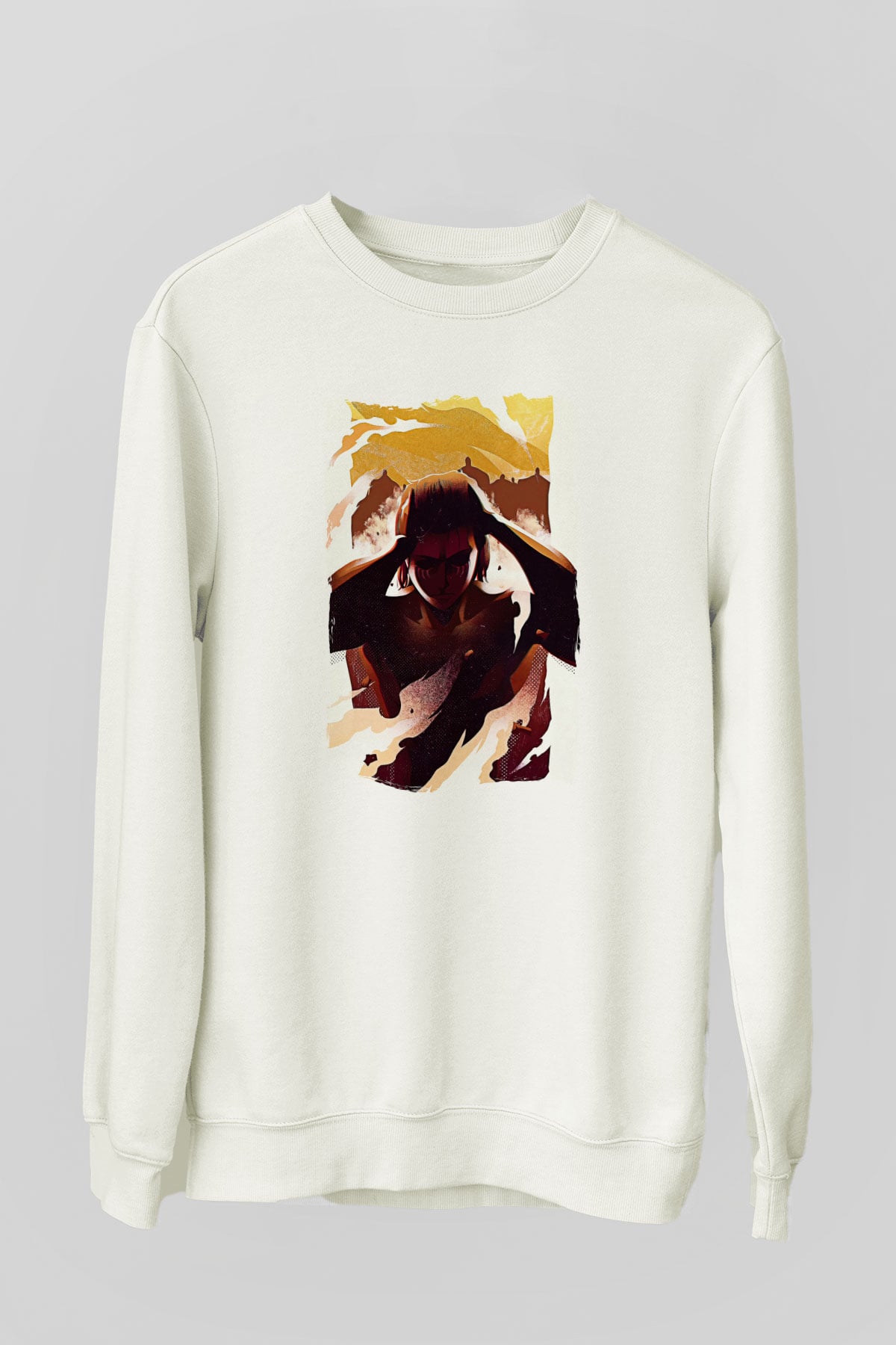 Attack On Titan Baskılı Unisex Siyah Sweatshirt