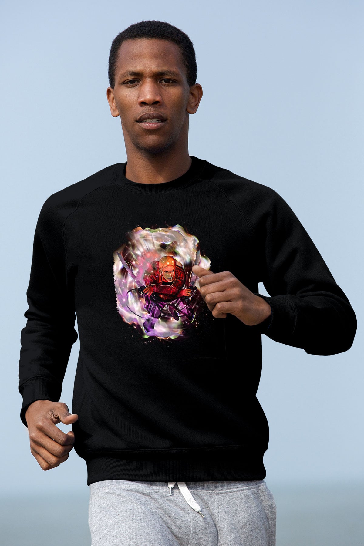 Attack On Titan Baskılı Unisex Siyah Sweatshirt