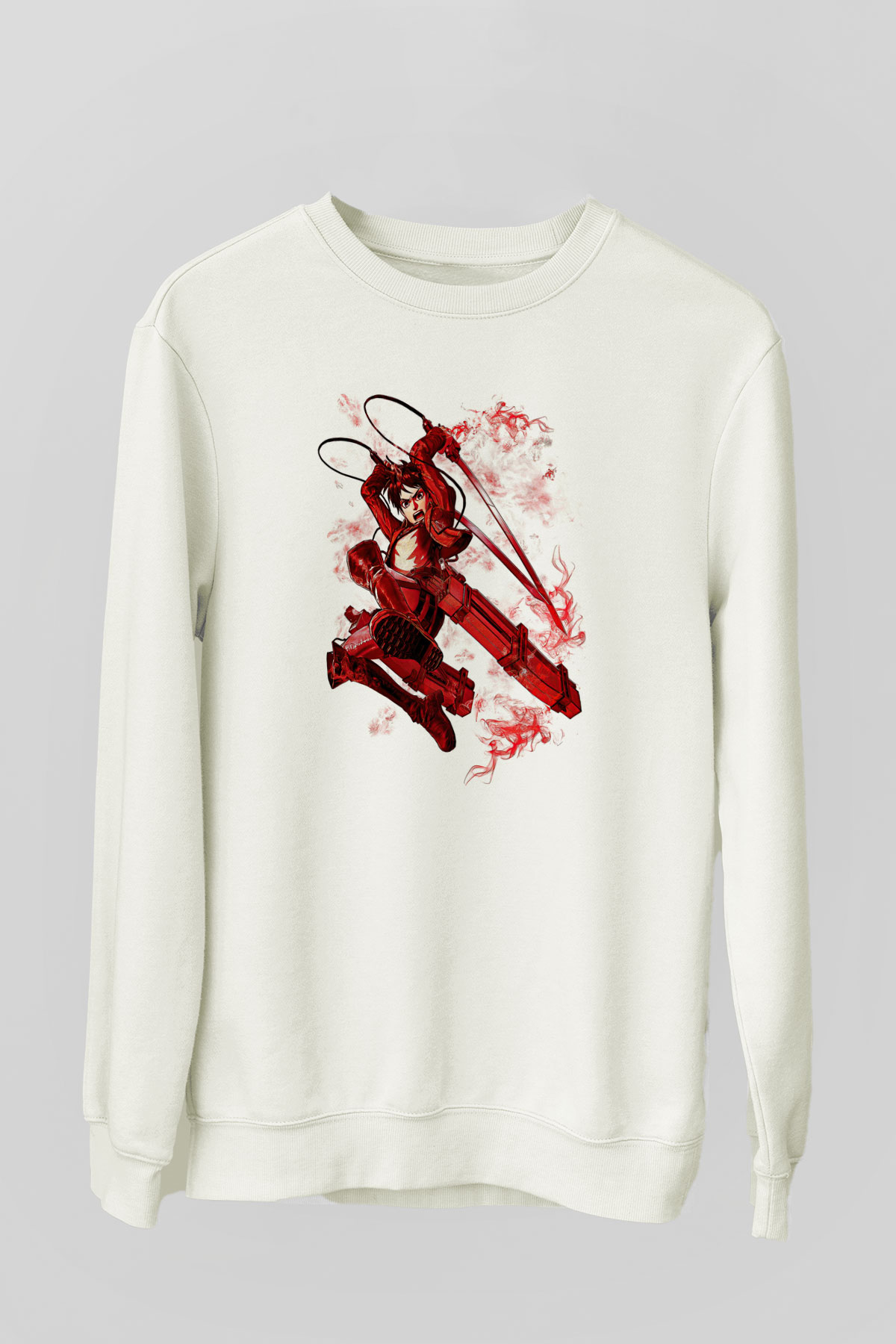 Attack On Titan Baskılı Unisex Siyah Sweatshirt