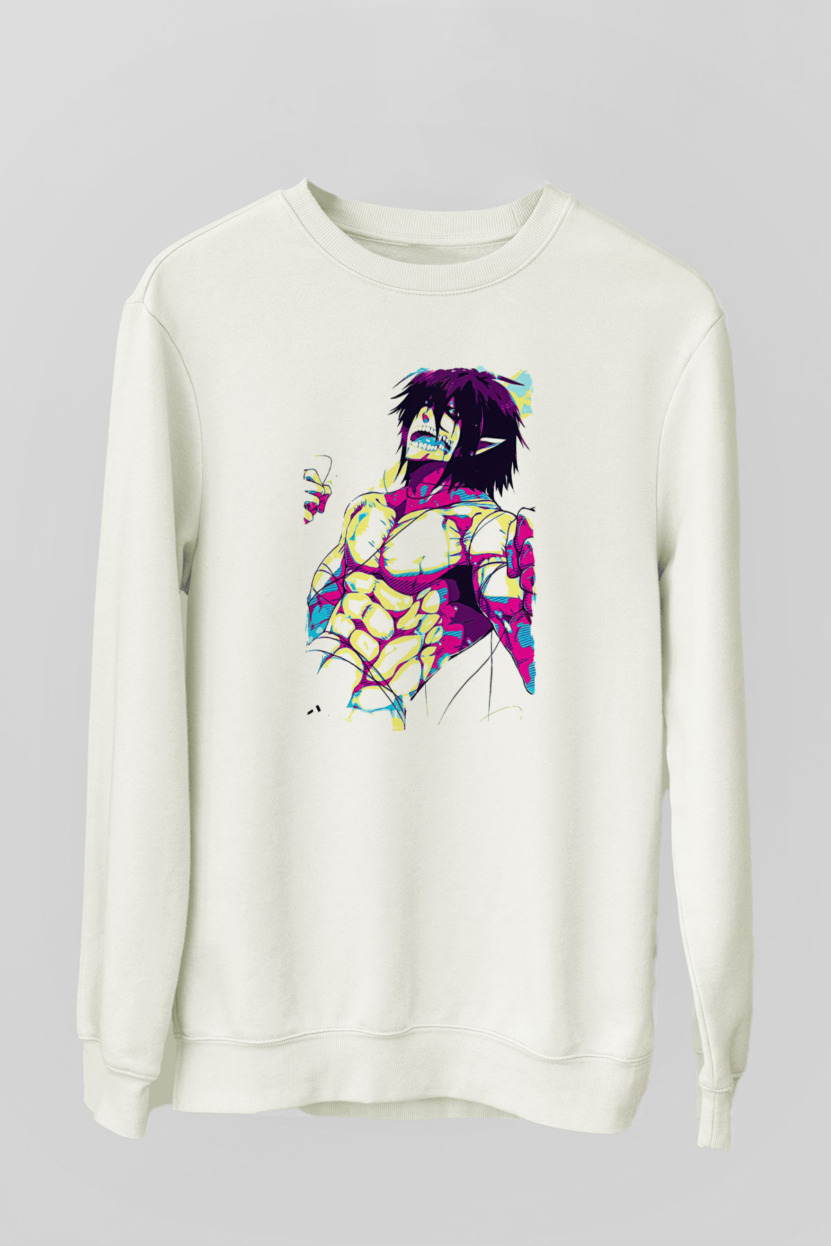 Attack On Titan Baskılı Unisex Siyah Sweatshirt