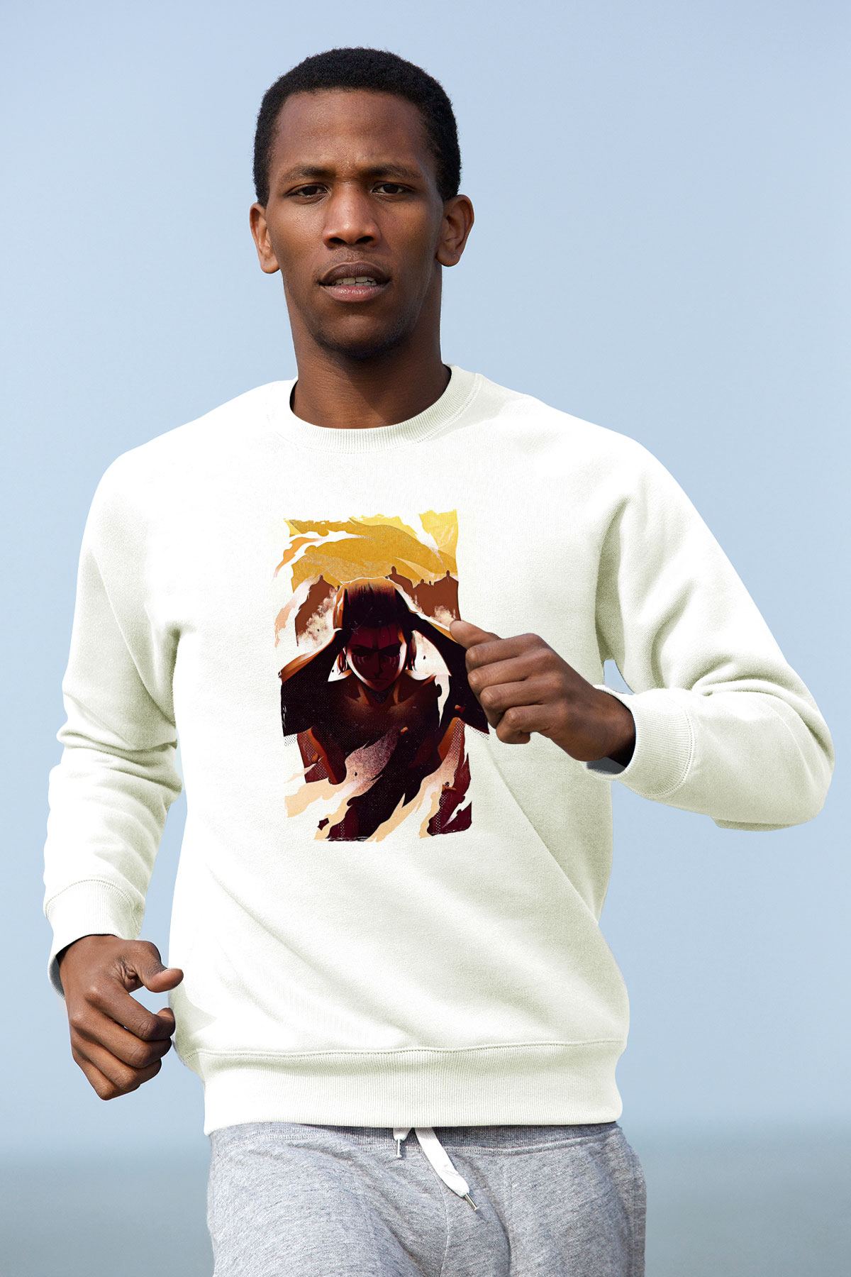 Attack On Titan Baskılı Unisex Siyah Sweatshirt