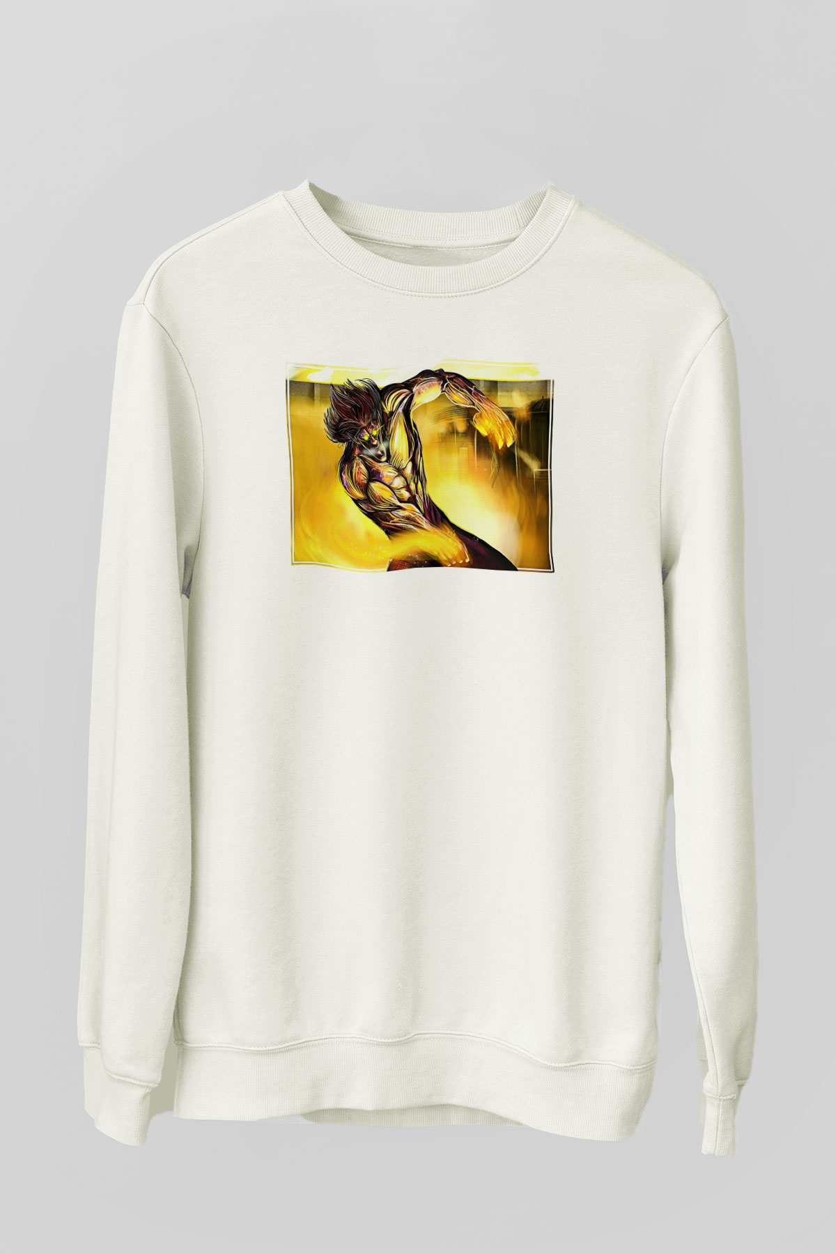 Attack On Titan Baskılı Unisex Siyah Sweatshirt