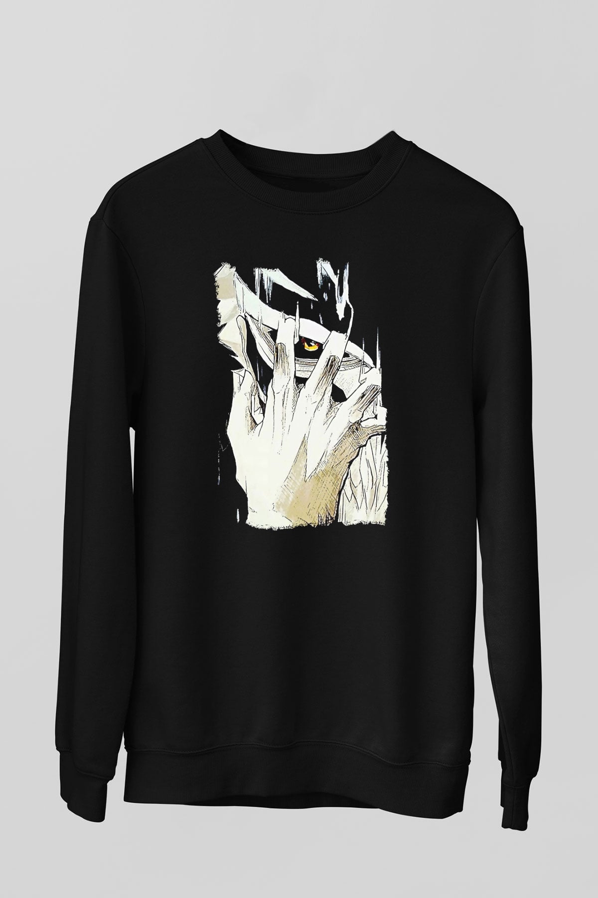 Attack On Titan Baskılı Unisex Siyah Sweatshirt