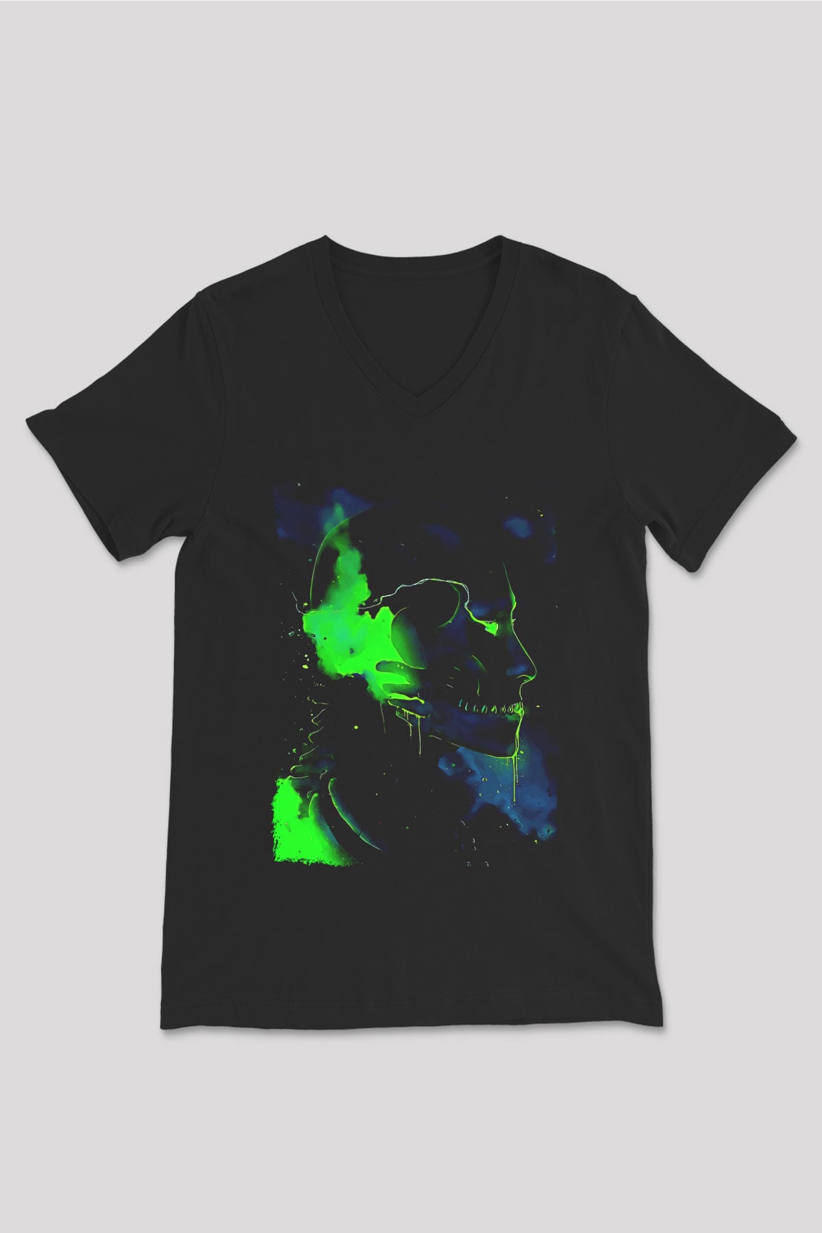 Attack On Titan Baskılı Unisex Siyah V Yaka Tişört - Tshirt