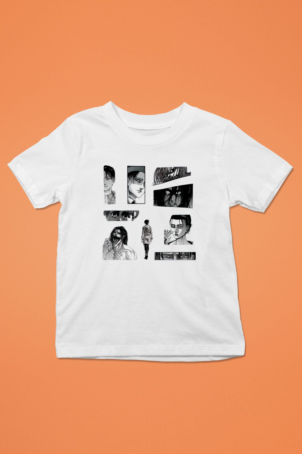 Attack on Titan Beyaz Unisex Çocuk Tişört