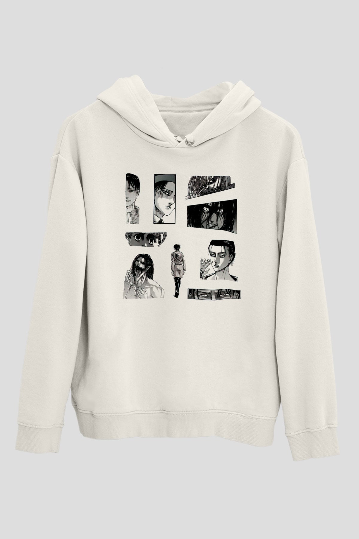 Attack on Titan Beyaz Unisex Hoodie
