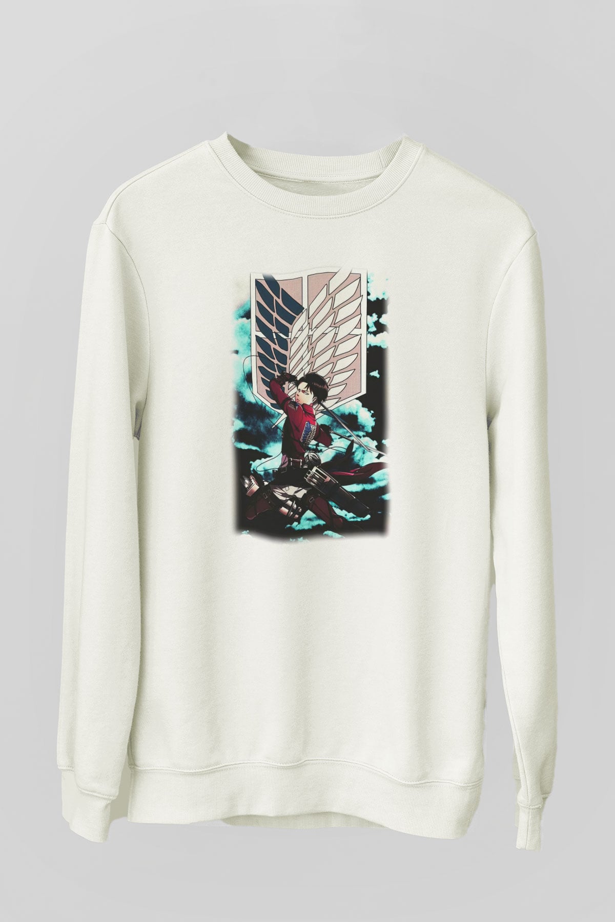 Attack on Titan Beyaz Unisex Sweatshirt