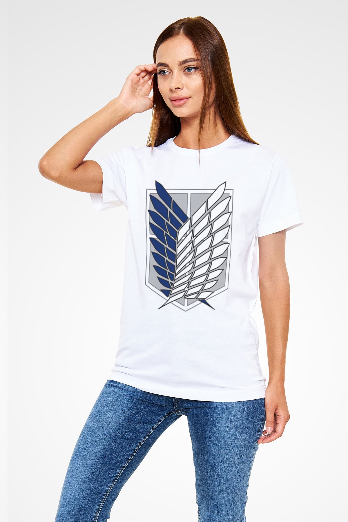 Attack on Titan Beyaz Unisex Tişört T-Shirt