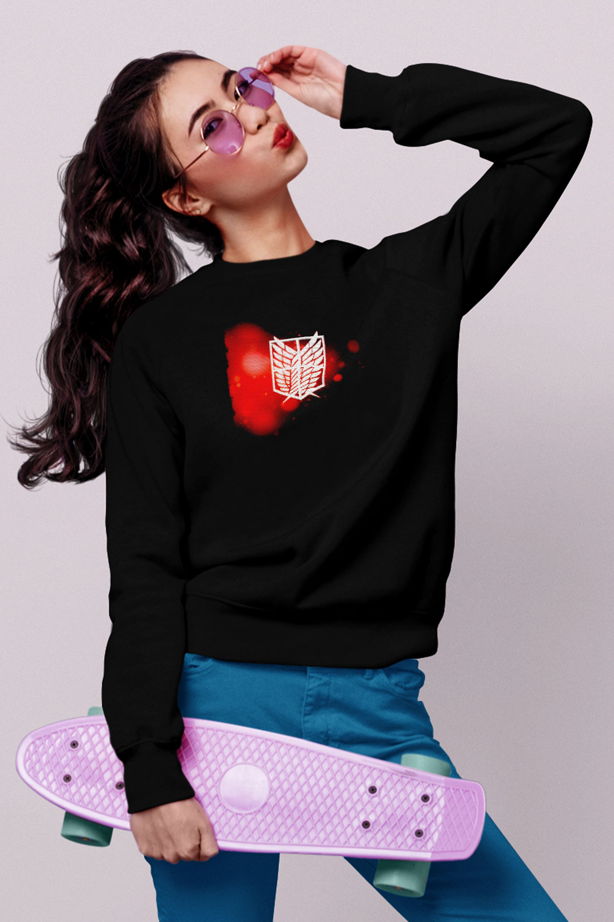 Attack on Titan Siyah Unisex Sweatshirt