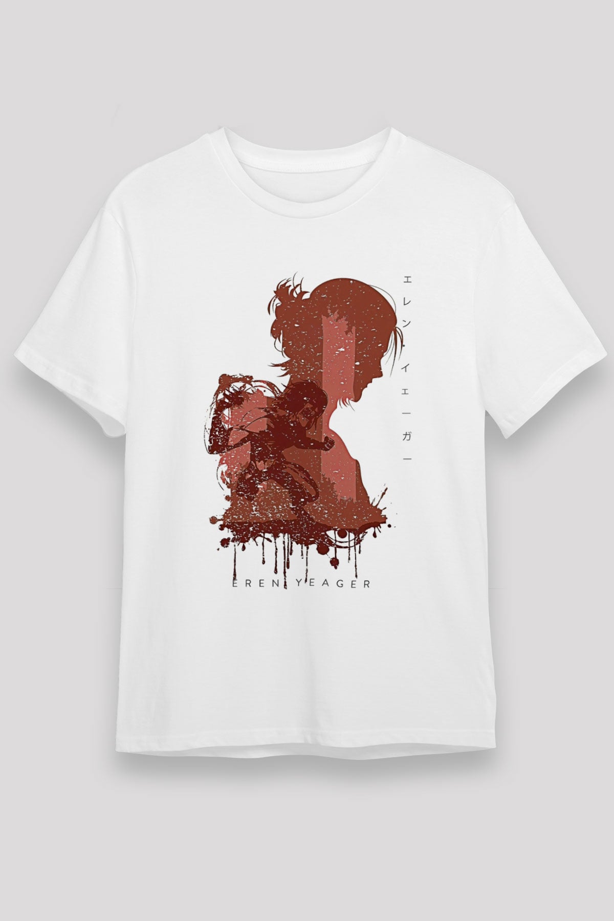 Attack On Titan Unisex Baskılı Beyaz Tişört - Tshirt