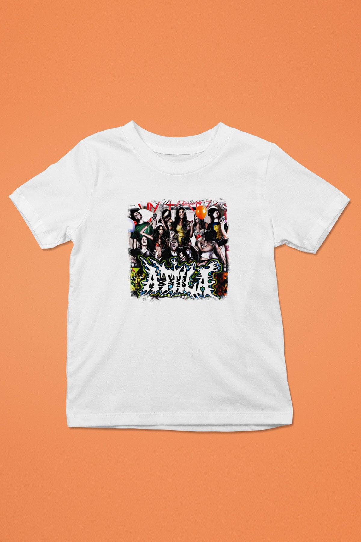 Attila Baskılı Unisex Beyaz Çocuk Tişört