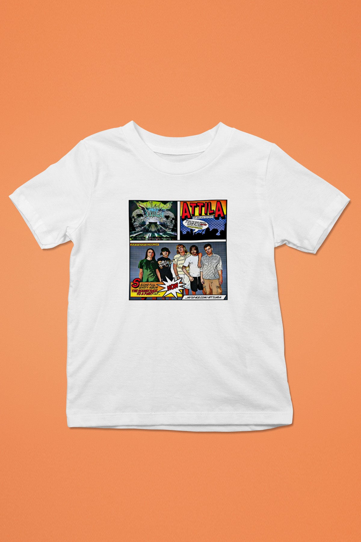 Attila Baskılı Unisex Beyaz Çocuk Tişört